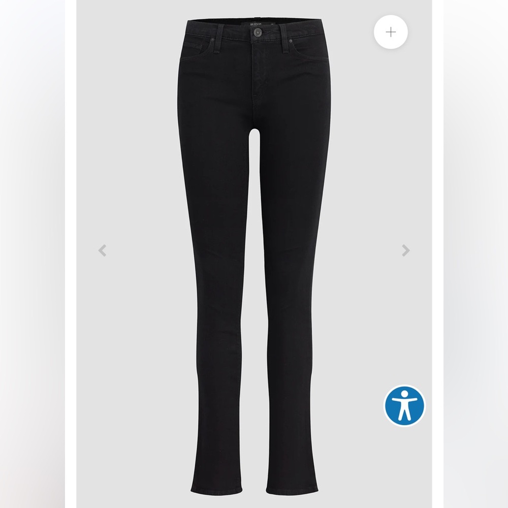 Hudson Black Nico Mid-Rise Straight Jeans size 27 NWT